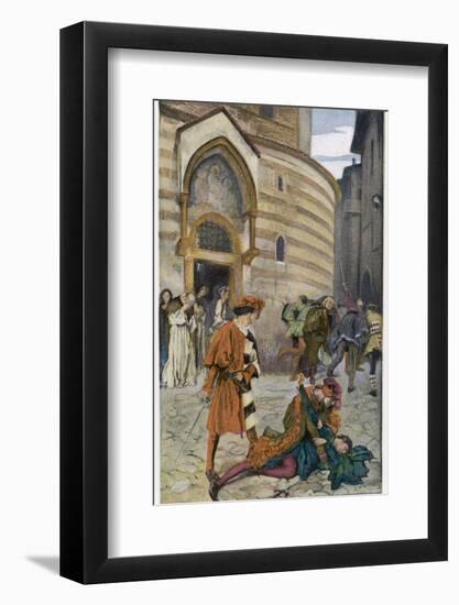 Romeo and Juliet, Act III Scene I, The Death of Mercutio Romeo's Friend-Edwin Austin Abbey-Framed Photographic Print