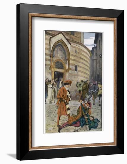 Romeo and Juliet, Act III Scene I, The Death of Mercutio Romeo's Friend-Edwin Austin Abbey-Framed Photographic Print