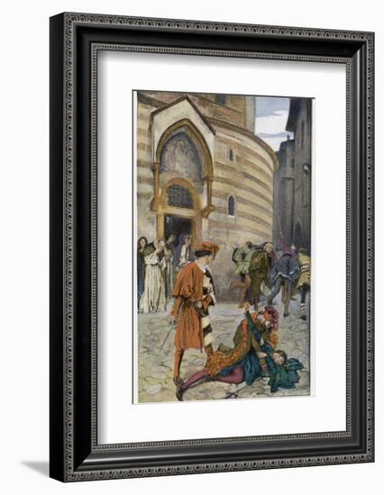 Romeo and Juliet, Act III Scene I, The Death of Mercutio Romeo's Friend-Edwin Austin Abbey-Framed Photographic Print