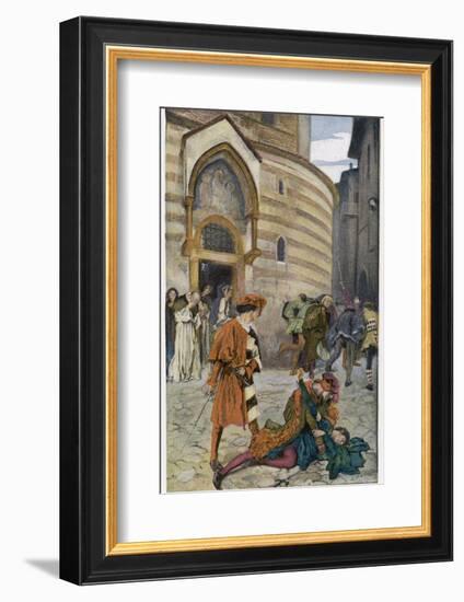 Romeo and Juliet, Act III Scene I, The Death of Mercutio Romeo's Friend-Edwin Austin Abbey-Framed Photographic Print