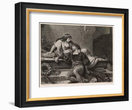 Romeo and Juliet, Act V Scene III: Juliet Wakes in the Vault to Find Romeo Dead-G. Goldberg-Framed Art Print