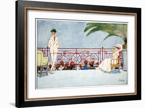 'Romeo and Juliet - Balcony scene at Shepheard's Hotel, Cairo', 1908-Lance Thackeray-Framed Giclee Print