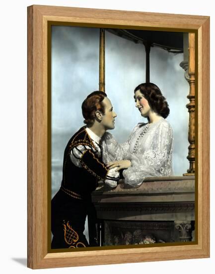 Romeo And Juliet, Leslie Howard, Norma Shearer, 1936, Balcony Scene-null-Framed Stretched Canvas