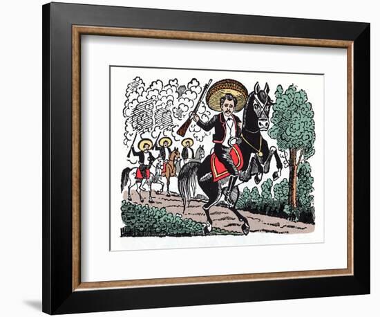 Romero Macario - the Mexican Revolution (1910-1920) Xylography by Jose Guadalupe Posada (1852-1913)-Jose Guadalupe Posada-Framed Giclee Print