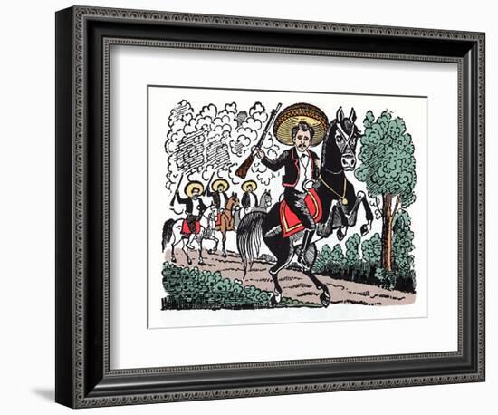 Romero Macario - the Mexican Revolution (1910-1920) Xylography by Jose Guadalupe Posada (1852-1913)-Jose Guadalupe Posada-Framed Giclee Print