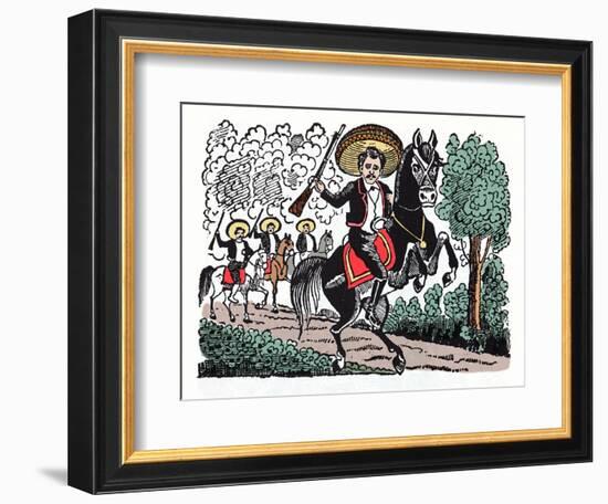 Romero Macario - the Mexican Revolution (1910-1920) Xylography by Jose Guadalupe Posada (1852-1913)-Jose Guadalupe Posada-Framed Giclee Print