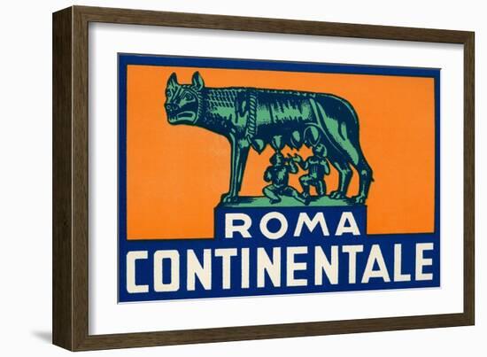 Romulus and Remus Suckling Wolf-null-Framed Art Print