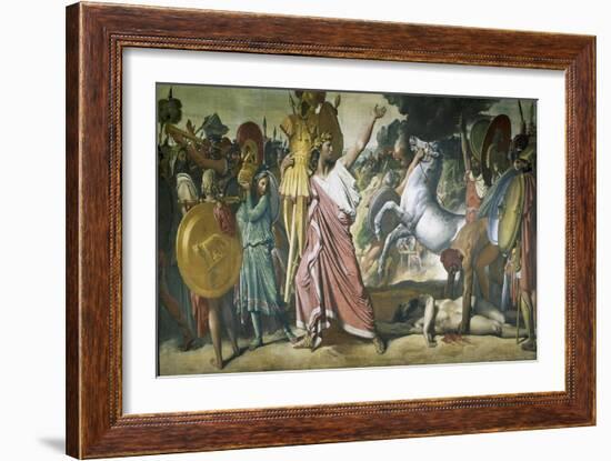 Romulus as Conqueror of King Acros, 1811-1812-Jean-Auguste-Dominique Ingres-Framed Giclee Print