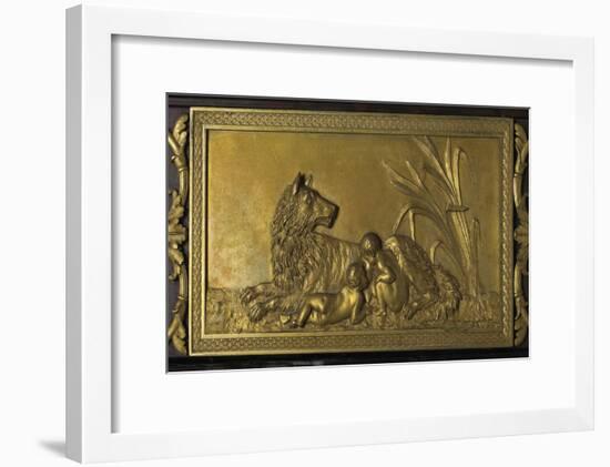 Romulus et Rémus, décor dans le montant de la cheminée du Salon bleu-null-Framed Giclee Print