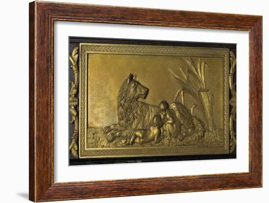 Romulus et Rémus, décor dans le montant de la cheminée du Salon bleu-null-Framed Giclee Print