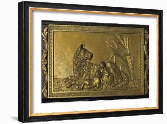 Romulus et Rémus, décor dans le montant de la cheminée du Salon bleu-null-Framed Giclee Print