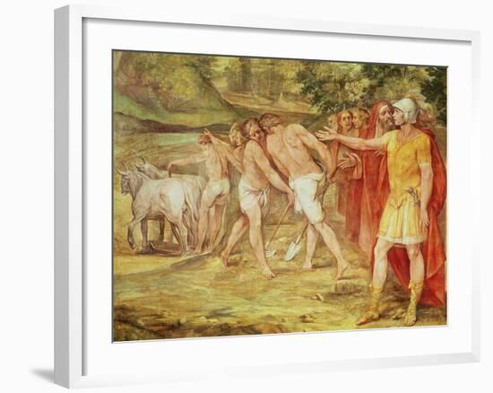 Romulus Marking the Limits of Rome, from the Sala Dei Horatii E Curatii-Guiseppe Cesari-Framed Giclee Print