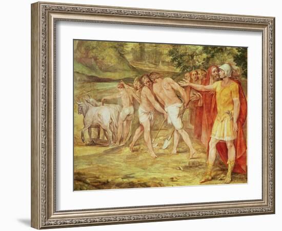 Romulus Marking the Limits of Rome, from the Sala Dei Horatii E Curatii-Guiseppe Cesari-Framed Giclee Print