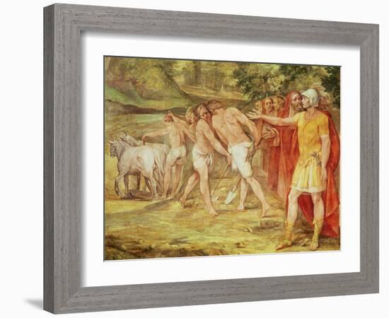 Romulus Marking the Limits of Rome, from the Sala Dei Horatii E Curatii-Guiseppe Cesari-Framed Giclee Print