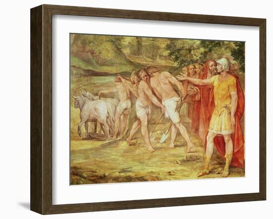 Romulus Marking the Limits of Rome, from the Sala Dei Horatii E Curatii-Guiseppe Cesari-Framed Giclee Print