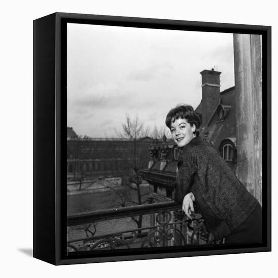 Romy Schneider on a Balcony-Marcel Begoin-Framed Premier Image Canvas