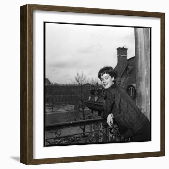 Romy Schneider on a Balcony-Marcel Begoin-Framed Photographic Print