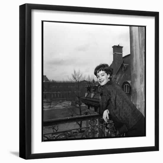 Romy Schneider on a Balcony-Marcel Begoin-Framed Photographic Print