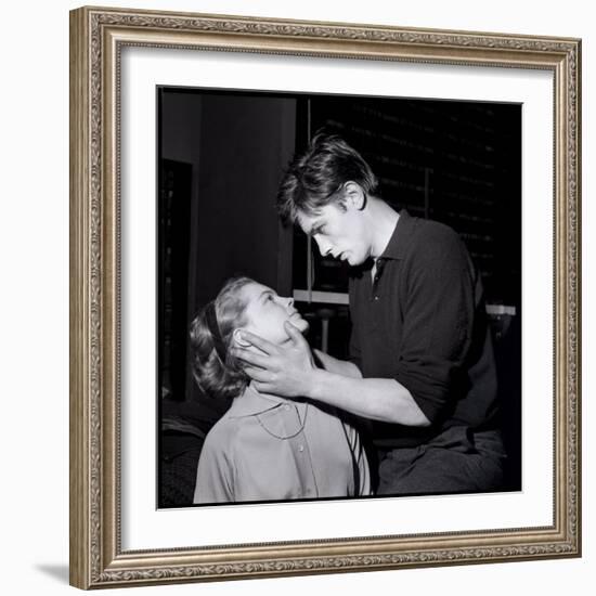 Romy Schneir and Alain Delon Sharing a Moment, 1960'S-Marcel Begoin-Framed Photographic Print