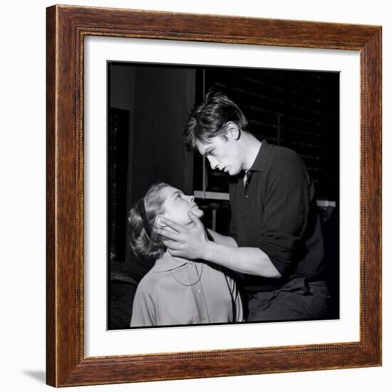 Romy Schneir and Alain Delon Sharing a Moment, 1960'S-Marcel Begoin-Framed Photographic Print