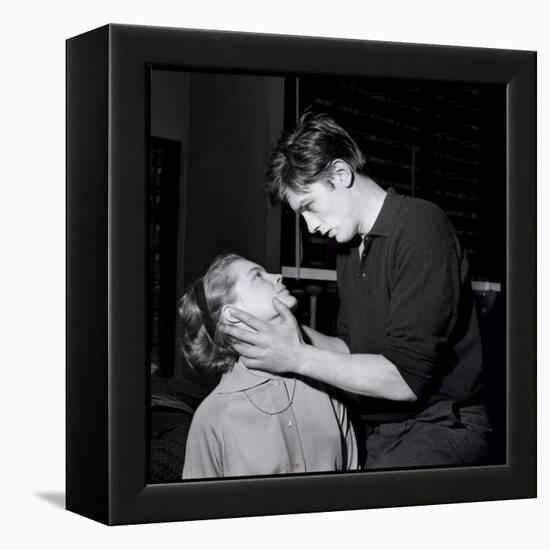 Romy Schneir and Alain Delon Sharing a Moment, 1960'S-Marcel Begoin-Framed Premier Image Canvas