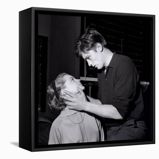 Romy Schneir and Alain Delon Sharing a Moment, 1960'S-Marcel Begoin-Framed Premier Image Canvas