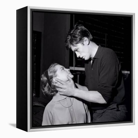 Romy Schneir and Alain Delon Sharing a Moment, 1960'S-Marcel Begoin-Framed Premier Image Canvas