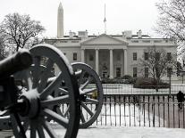 A Light Dusting of Snow Covers the Ground in Front of the White House-Ron Edmonds-Photographic Print