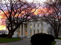 The Early Morning Sunrise Warms up the Winter Sky Behind the White House January 10, 2002-Ron Edmonds-Photographic Print