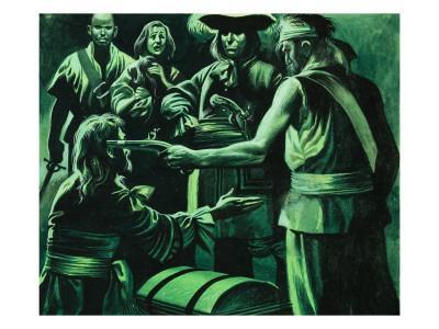 Sir Henry Morgan and Chest of Treasure