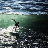 A Male Surfer Rides A Wave In The Pacific Ocean Off The Coast Of Santa Cruz This Image Tinted-Ron Koeberer-Photographic Print