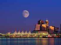 Moon Over Vancouver and Coal Harbor-Ron Watts-Photographic Print