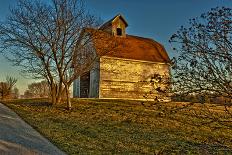USA, Indiana, Rural Scene of Red Roofed Barn-Rona Schwarz-Photographic Print