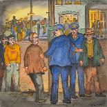 Two Police Officers Arresting Two Drunks on a Street of the Skid Road Area of Seattle-Ronald Ginther-Giclee Print