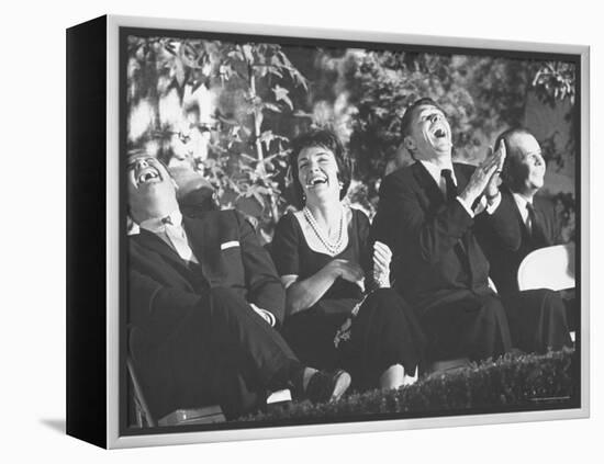 Ronald Reagan and His Wife with Actor Don DeFore at an Anti Communist Rally-Ralph Crane-Framed Premier Image Canvas