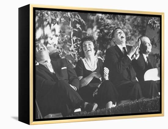 Ronald Reagan and His Wife with Actor Don DeFore at an Anti Communist Rally-Ralph Crane-Framed Premier Image Canvas