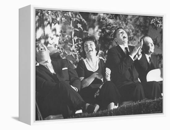 Ronald Reagan and His Wife with Actor Don DeFore at an Anti Communist Rally-Ralph Crane-Framed Premier Image Canvas