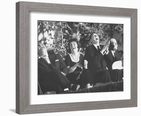 Ronald Reagan and His Wife with Actor Don DeFore at an Anti Communist Rally-Ralph Crane-Framed Photographic Print