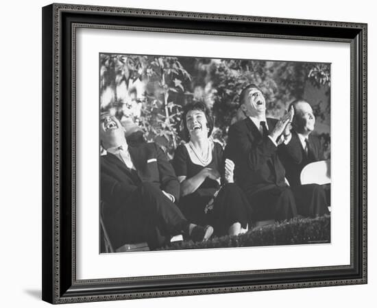 Ronald Reagan and His Wife with Actor Don DeFore at an Anti Communist Rally-Ralph Crane-Framed Photographic Print