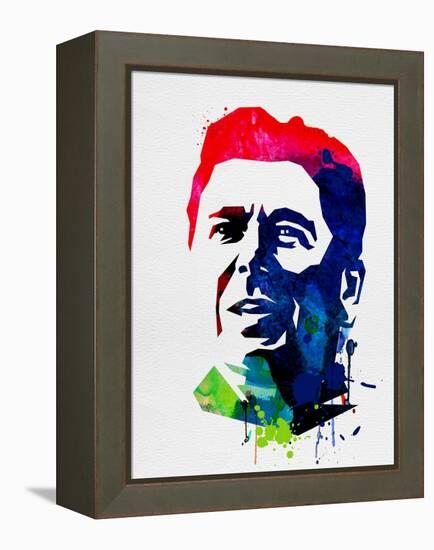 Ronald Reagan Watercolor-Lora Feldman-Framed Stretched Canvas