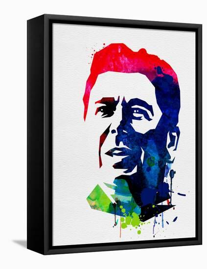 Ronald Reagan Watercolor-Lora Feldman-Framed Stretched Canvas