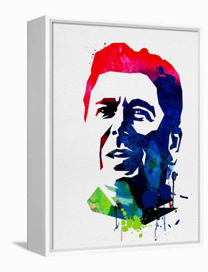 Ronald Reagan Watercolor-Lora Feldman-Framed Stretched Canvas