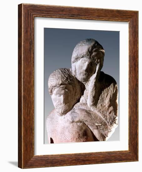 Rondanini Pieta, Detail of the Heads of Christ and Mary-Michelangelo Buonarroti-Framed Giclee Print