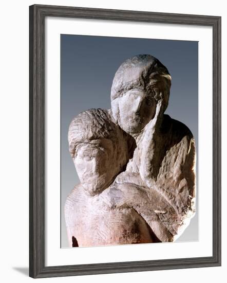 Rondanini Pieta, Detail of the Heads of Christ and Mary-Michelangelo Buonarroti-Framed Giclee Print