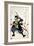 Ronin Fending off Arrows, Japanese Wood-Cut Print-Lantern Press-Framed Art Print