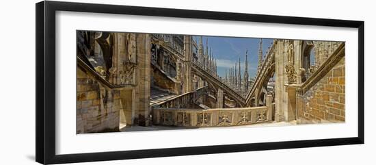 Roof detail of the Duomo di Milano, Milan, Lombardy, Italy-null-Framed Photographic Print