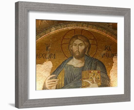 Roof Mosaic of Christ the Pantocrator, Church of St. Saviour in Chora, Istanbul, Turkey, Europe-Godong-Framed Photographic Print