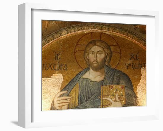 Roof Mosaic of Christ the Pantocrator, Church of St. Saviour in Chora, Istanbul, Turkey, Europe-Godong-Framed Photographic Print