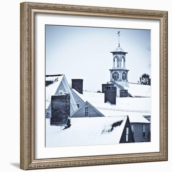 Roof Tops in Winter in Portsmouth New Hampshire's South End-Jerry & Marcy Monkman-Framed Photographic Print