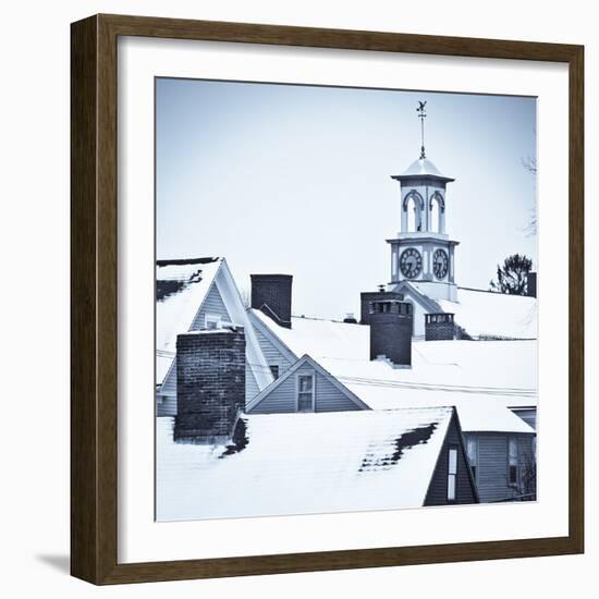 Roof Tops in Winter in Portsmouth New Hampshire's South End-Jerry & Marcy Monkman-Framed Photographic Print